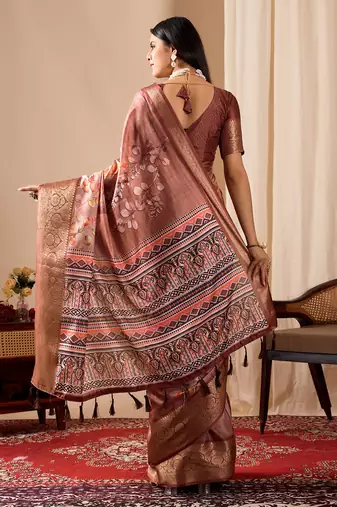 multicolor lichi silk saree with patola woven designs