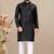 Black cotton lining work straight men's kurta pyjama