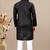 Black cotton lining work straight men's kurta pyjama