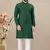Green cotton lining work straight men's kurta pyjama