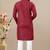 Maroon cotton lining work straight men's kurta pyjama