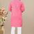 Pink cotton lining work straight men's kurta pyjama