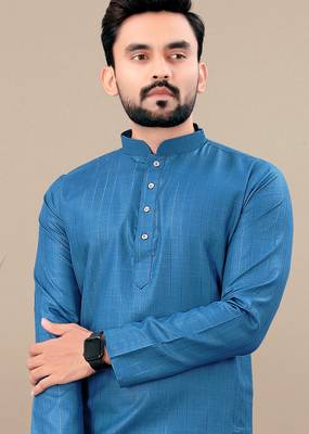 Rama cotton lining work straight men's kurta pyjama 4