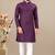 Wine cotton lining work straight men's kurta pyjama