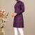 Wine cotton lining work straight men's kurta pyjama