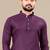 Wine cotton lining work straight men's kurta pyjama