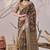 Linen Cotton Saree with Beautiful floral pattern With Blouse Set