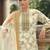 cream lawn cotton embroidered dress material