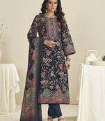 black lawn cotton embroidered dress material
