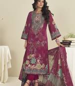 maroon lawn cotton embroidered dress material