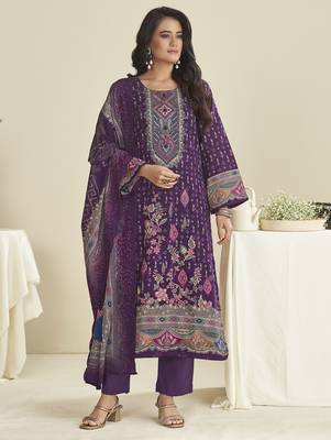 purple lawn cotton embroidered dress material 1