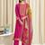magenta dola silk jacquard digital printed dress material
