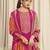 magenta dola silk jacquard digital printed dress material