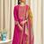 magenta dola silk jacquard digital printed dress material