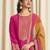 magenta dola silk jacquard digital printed dress material