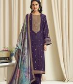 violet dola silk jacquard digital printed dress material