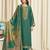 green dola silk jacquard digital printed dress material