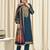 navy blue dola silk jacquard digital printed dress material