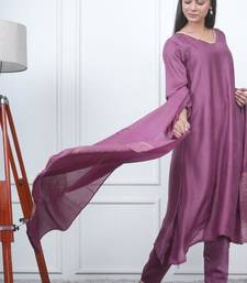 Purple kali kurta set with fida dupatta