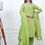 Green kali kurta set with fida dupatta