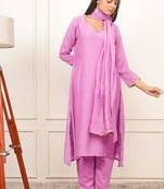 Lilac kali kurta set with fida dupatta
