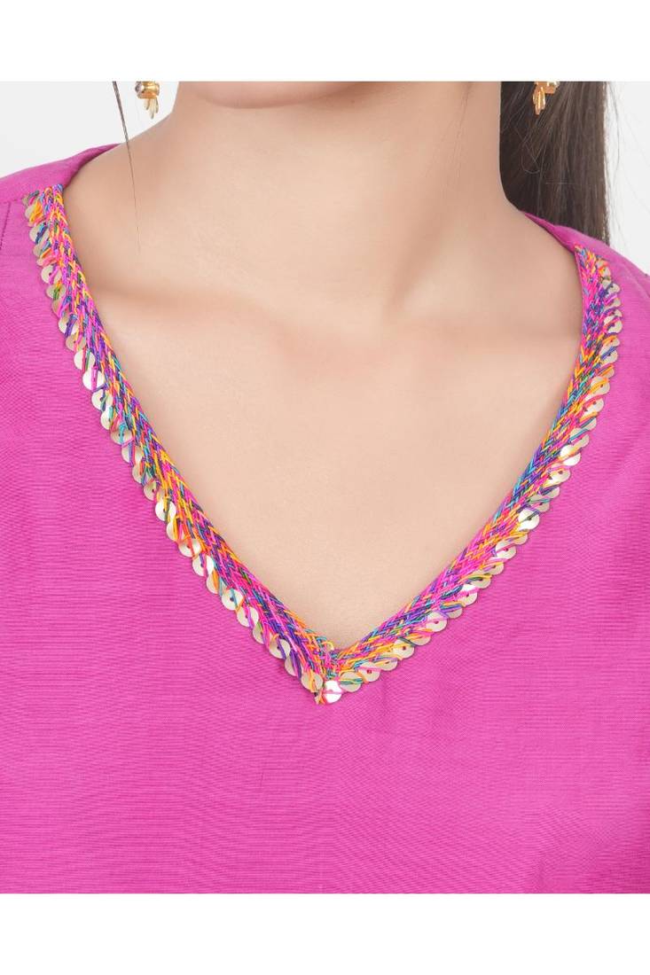 Magenta kali kurta set with fida dupatta