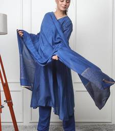 Navy kali kurta set with fida dupatta