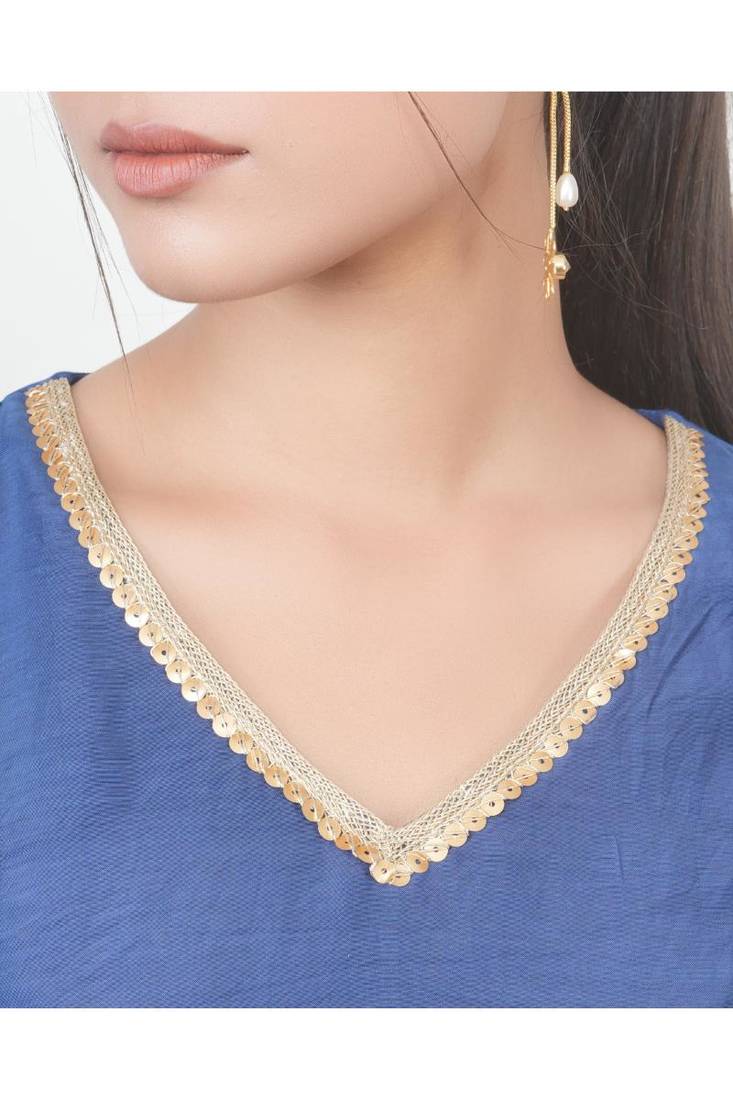 Navy kali kurta set with fida dupatta