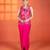 Fuchsia embroidered silk skirt set