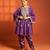 Purple embroidered cotton silk kurta set