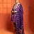 Purple embroidered cotton silk kurta set