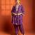 Purple embroidered cotton silk kurta set