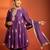 Purple embroidered cotton silk kurta set