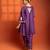 Purple embroidered cotton silk kurta set