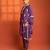 Purple embroidered cotton silk kurta set