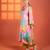Multicolor floral printed satin kurta set