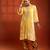 Yellow embroidered silk kurta set