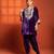 Purple embroidered silk kurta set
