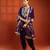 Purple embroidered silk kurta set