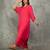 Fuchsia embroidered crepe kurta set