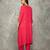 Fuchsia embroidered crepe kurta set