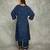 Blue embroidered crepe kurta set