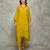 Mustard embroidered crepe kurta set