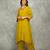 Mustard embroidered crepe kurta set