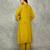 Mustard embroidered crepe kurta set