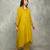 Mustard embroidered crepe kurta set