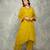 Mustard embroidered crepe kurta set