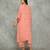 Peach embroidered crepe kurta set
