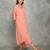 Peach embroidered crepe kurta set