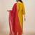 Mustard Embroidered Chanderi Fabric Straight Kurta, Pant and Dupatta Set